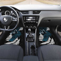 New Zealand Tui Bird Car Mats Maori Kowhaiwhai LT7 Set 2pcs - Front Teal - Polynesian Pride