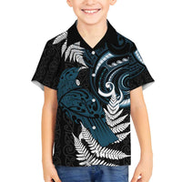 New Zealand Tui Bird Family Matching Summer Maxi Dress and Hawaiian Shirt Maori Kowhaiwhai