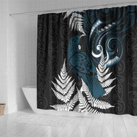 New Zealand Tui Bird Shower Curtain Maori Kowhaiwhai