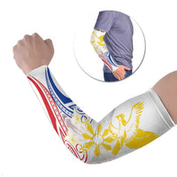 Philippines Tribal Sun Personalized Arm Sleeves Hunting Eagle LT7 Set of 2 White - Polynesian Pride