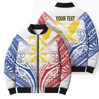 Philippines Tribal Sun Personalized Bomber Puffer Jacket Hunting Eagle LT7 - Polynesian Pride
