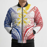 Philippines Tribal Sun Personalized Bomber Puffer Jacket Hunting Eagle LT7 - Polynesian Pride