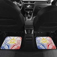 Philippines Tribal Sun Personalized Car Mats Hunting Eagle LT7 Set 2pcs - Back White - Polynesian Pride