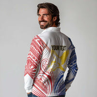 Philippines Tribal Sun Personalized Long Sleeve Polo Shirt Hunting Eagle LT7 - Polynesian Pride