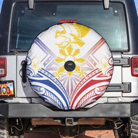 Philippines Tribal Sun Spare Tire Cover Hunting Eagle LT7 White - Polynesian Pride