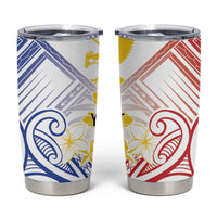 Philippines Tribal Sun Personalized Tumbler Cup Hunting Eagle LT7 White - Polynesian Pride