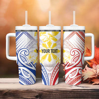 Philippines Tribal Sun Personalized Tumbler With Handle Hunting Eagle LT7 - Polynesian Pride