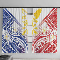 Philippines Tribal Sun Window Curtain Hunting Eagle LT7 With Hooks White - Polynesian Pride