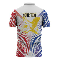 Philippines Tribal Sun Personalized Zipper Polo Shirt Hunting Eagle LT7 - Polynesian Pride