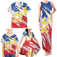 Personalized Filipino Sun and Stars Family Matching Tank Maxi Dress and Hawaiian Shirt Grunge Vibes