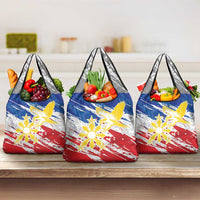 Filipino Sun and Stars Grocery Bag Grunge Vibes LT7 3-pack One Size White - Polynesian Pride