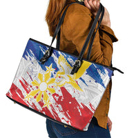 Filipino Sun and Stars Leather Tote Bag Grunge Vibes LT7 - Polynesian Pride