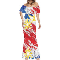Personalized Filipino Sun and Stars Mermaid Dress Grunge Vibes LT7 - Polynesian Pride