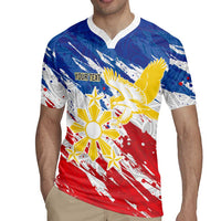 Personalized Filipino Sun and Stars Rugby Jersey Grunge Vibes LT7 - Polynesian Pride