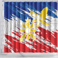 Filipino Sun and Stars Shower Curtain Grunge Vibes LT7 - Polynesian Pride