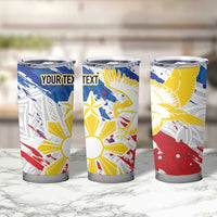 Personalized Filipino Sun and Stars Tumbler Cup Grunge Vibes LT7 - Polynesian Pride