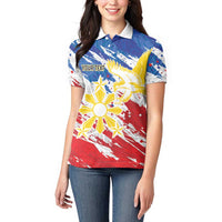 Personalized Filipino Sun and Stars Women Polo Shirt Grunge Vibes LT7 - Polynesian Pride