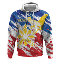 Personalized Filipino Sun and Stars Zip Hoodie Grunge Vibes LT7 Pullover Hoodie White - Polynesian Pride