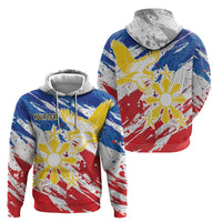 Personalized Filipino Sun and Stars Zip Hoodie Grunge Vibes LT7 - Polynesian Pride