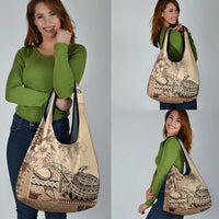 Vaiaso o le Gagana Samoa Grocery Bag Siapo Motif Beige LT7 - Polynesian Pride
