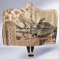 Vaiaso o le Gagana Samoa Hooded Blanket Siapo Motif Beige
