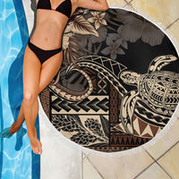 Vaiaso o le Gagana Samoa Beach Blanket Siapo Motif Black