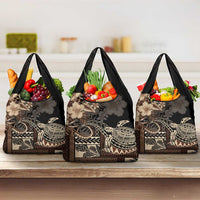 Vaiaso o le Gagana Samoa Grocery Bag Siapo Motif Black LT7 3-pack One Size Black - Polynesian Pride