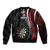 Personalized New Zealand Darts Bomber Jacket Kowhaiwhai Whero Koiri - Manaia