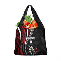 Personalized New Zealand Darts Grocery Bag Kowhaiwhai Whero Koiri - Manaia