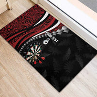 Personalized New Zealand Darts Rubber Doormat Kowhaiwhai Whero Koiri - Manaia