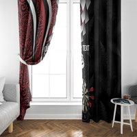 Personalized New Zealand Darts Window Curtain Kowhaiwhai Whero Koiri - Manaia