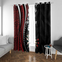 Personalized New Zealand Darts Window Curtain Kowhaiwhai Whero Koiri - Manaia