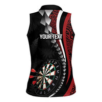 Personalized New Zealand Darts Women Sleeveless Polo Shirt Kowhaiwhai Whero Koiri - Manaia