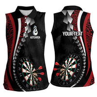 Personalized New Zealand Darts Women Sleeveless Polo Shirt Kowhaiwhai Whero Koiri - Manaia
