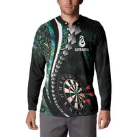 Personalized New Zealand Darts Button Sweatshirt Paua Shell Koiri - Manaia