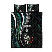 Personalized New Zealand Darts Quilt Bed Set Paua Shell Koiri - Manaia