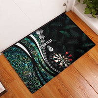 Personalized New Zealand Darts Rubber Doormat Paua Shell Koiri - Manaia