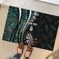 Personalized New Zealand Darts Rubber Doormat Paua Shell Koiri - Manaia