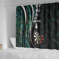 Personalized New Zealand Darts Shower Curtain Paua Shell Koiri - Manaia