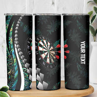 Personalized New Zealand Darts Skinny Tumbler Paua Shell Koiri - Manaia