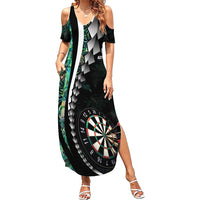 Personalized New Zealand Darts Summer Maxi Dress Paua Shell Koiri - Manaia