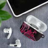 Aotearoa Maori AirPods Case Pink Fern Ribbons on Black - Polynesian Pride