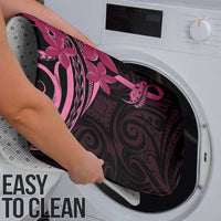 Aotearoa Maori Bathroom Set Pink Fern Ribbons on Black - Polynesian Pride