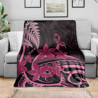 Aotearoa Maori Blanket Pink Fern Ribbons on Black - Polynesian Pride
