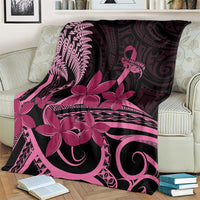 Aotearoa Maori Blanket Pink Fern Ribbons on Black - Polynesian Pride