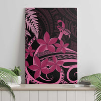 Aotearoa Maori Canvas Wall Art Pink Fern Ribbons on Black LT7 - Polynesian Pride