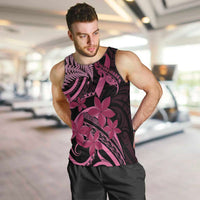 Aotearoa Maori Men Tank Top Pink Fern Ribbons on Black LT7 Black - Polynesian Pride