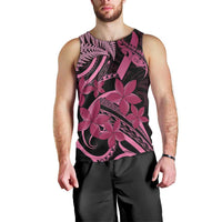 Aotearoa Maori Men Tank Top Pink Fern Ribbons on Black LT7 - Polynesian Pride