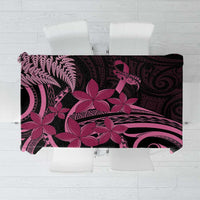 Aotearoa Maori Tablecloth Pink Fern Ribbons on Black LT7 Black - Polynesian Pride