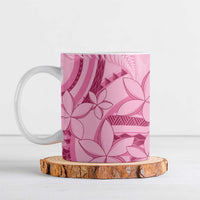 Aotearoa Maori Ceramic Mug Pink Fern Ribbons - Polynesian Pride
